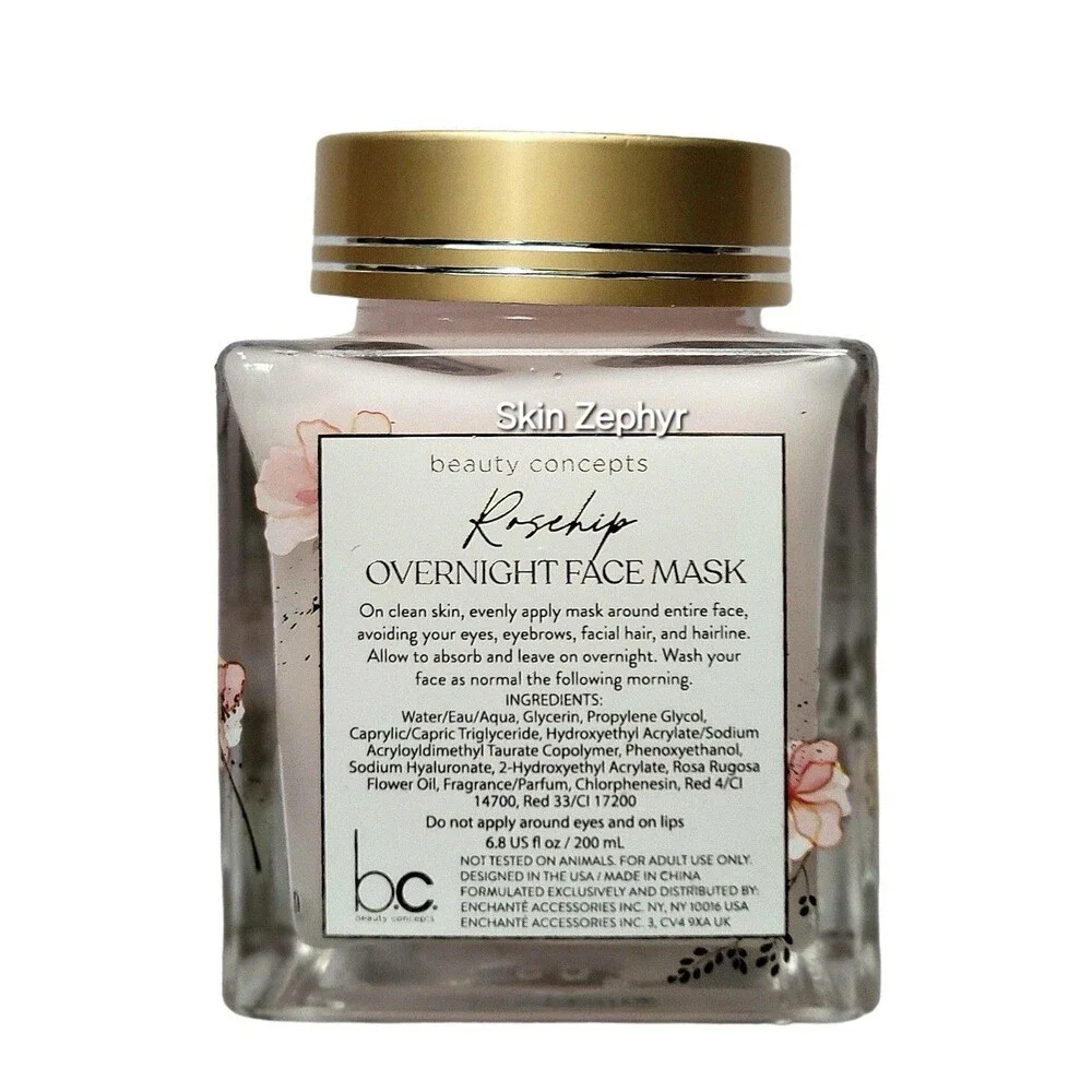 Beauty Concept Overnight Face Mask Rosehip Restores & Smooths All Skin Types New